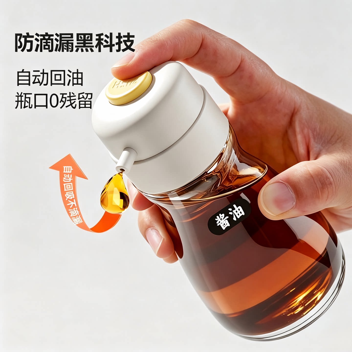 按压定量油瓶厨房食品级防漏油壶不挂油酱油分装瓶醋瓶计量调味瓶