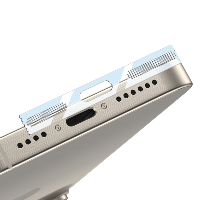 防尘贴适用苹果16promax手机壳防尘网iphone15防尘塞喇叭听筒14pro透明钢化玻璃保护膜13充电口扬声器边框膜