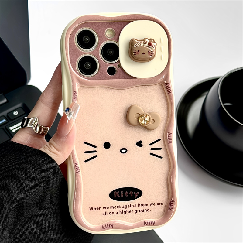 推拉窗HelloKitty猫适用iphone15pro苹果16手机壳12可爱13pro小众14promax全包镜头防摔保护套带毛绒挂绳女款
