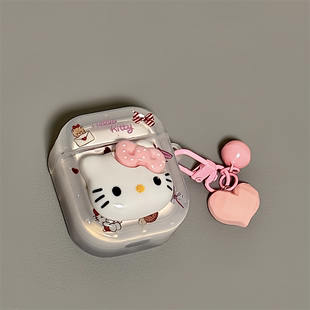 Pro耳机保护套甜酷可爱猫咪苹果耳机套AirPods1 2代保护壳透明带吊坠airpods新3代蓝牙耳机壳女 适用Airpods