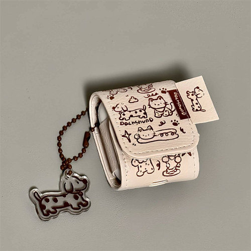 适用iPhone线条猫狗蓝牙耳机套