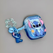 pro保护壳带吊坠airpods新3代蓝牙耳机壳女款 适用AirPods4耳机保护套趣味可爱史迪仔苹果耳机套AirPods1 2代