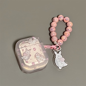 适用Airpods4耳机保护套ins小碎花兔子苹果耳机套AirPods1 pro保护壳透明带吊坠airpods新3代蓝牙耳机壳 2代