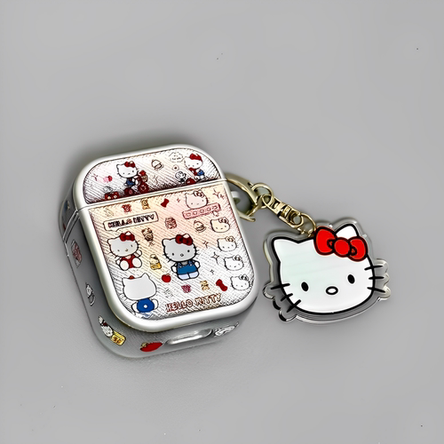 适用AirPods镭射磁吸KT猫耳机套