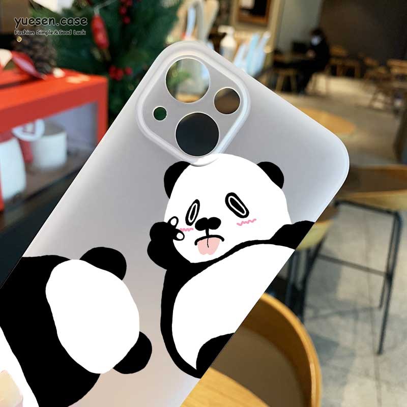 可爱剪刀手熊猫手机壳