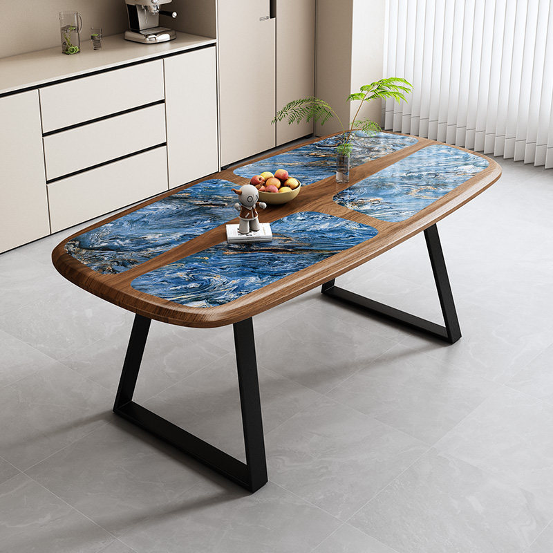 轻奢餐桌家用小户型长方形餐厅吃饭桌子仿胡桃木会议洽谈接待桌椅,住宅家具,板木餐桌,淘宝优惠券,粉丝福利购,淘宝优惠卷