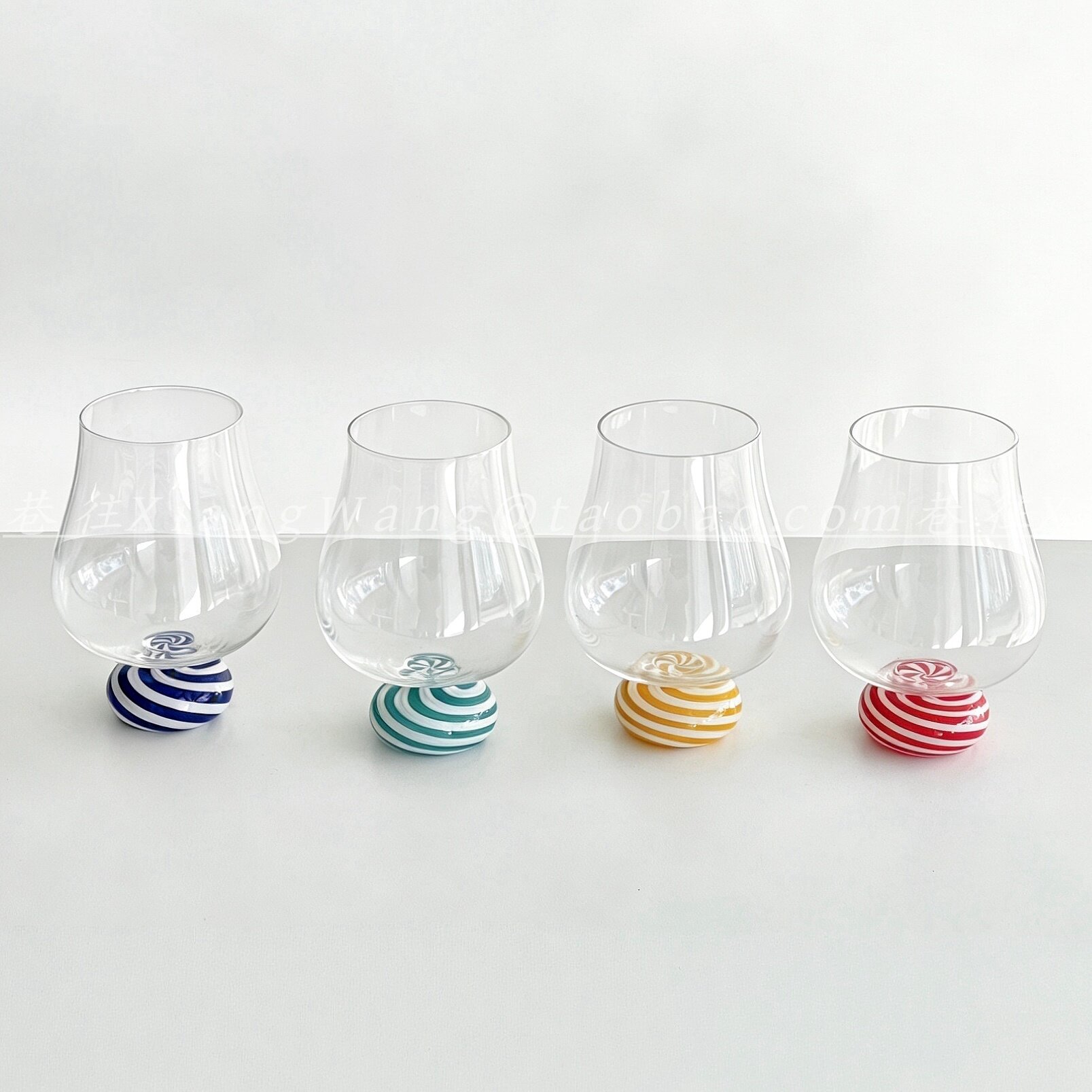 小众法式彩色糖果系列矮脚大肚玻璃杯高硼硅耐热高颜值家用果汁杯