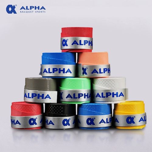 alpha/阿尔法网球拍吸汗带羽毛球拍手胶弹弓盒装握把防滑亮面绑带