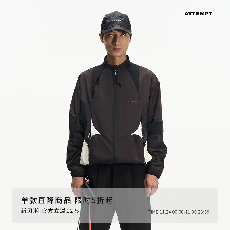 ATTEMPT荆棘拼色立领夹克