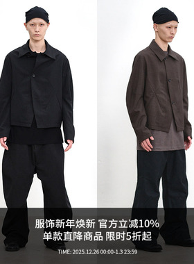 ATTEMPT SS25 短阔弯刀袖翻领夹克