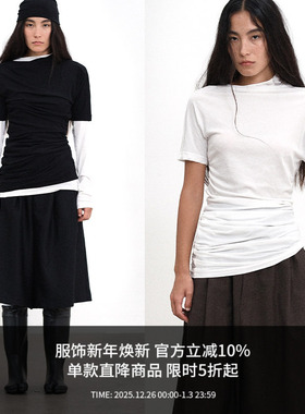 ATTEMPT SS25 扭曲褶皱T恤