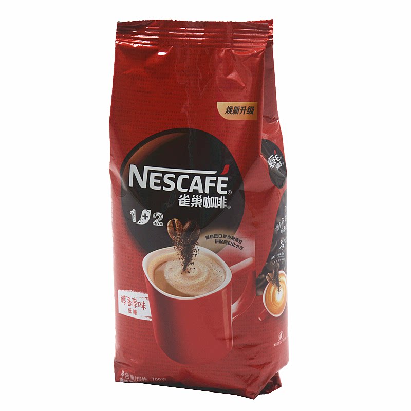 雀巢新款中国大陆广东省原味1 2袋装700g克3袋三合一速溶咖啡粉