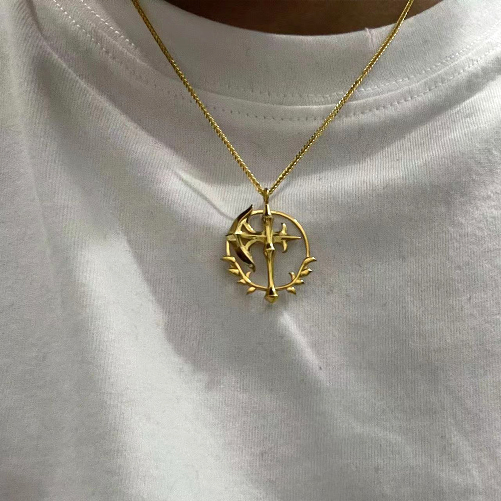 【征服者+致命节奏】英雄联盟/LOL联名上单战士小众设计项链男潮