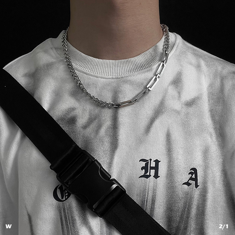 嘻哈高街百搭送男友感钛钢项链