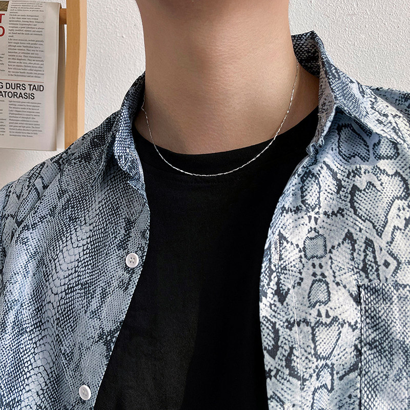 奇志爷爷新款ins简约纯银锁骨链