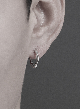 925纯银耳钉男潮耳环男士耳饰小巧精致高级感气质黑色2025年新款