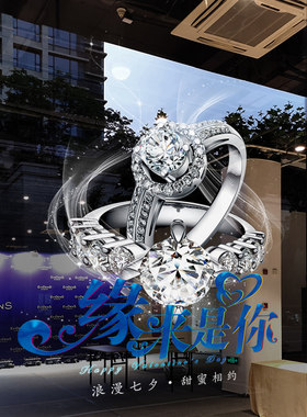 静电贴玻璃门贴纸情人节装饰布置