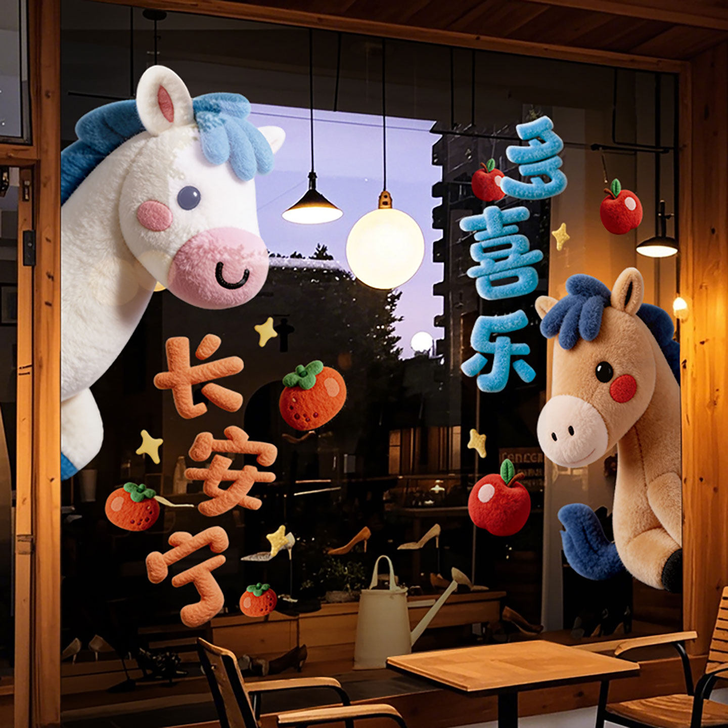 新年装饰布置窗贴马年春节静电贴2026过年窗花卡通马玻璃贴门贴纸,节庆用品/礼品,节日装扮用品,淘宝优惠券,粉丝福利购,淘宝优惠卷