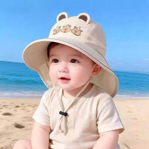 宝宝防晒帽子夏季大帽檐