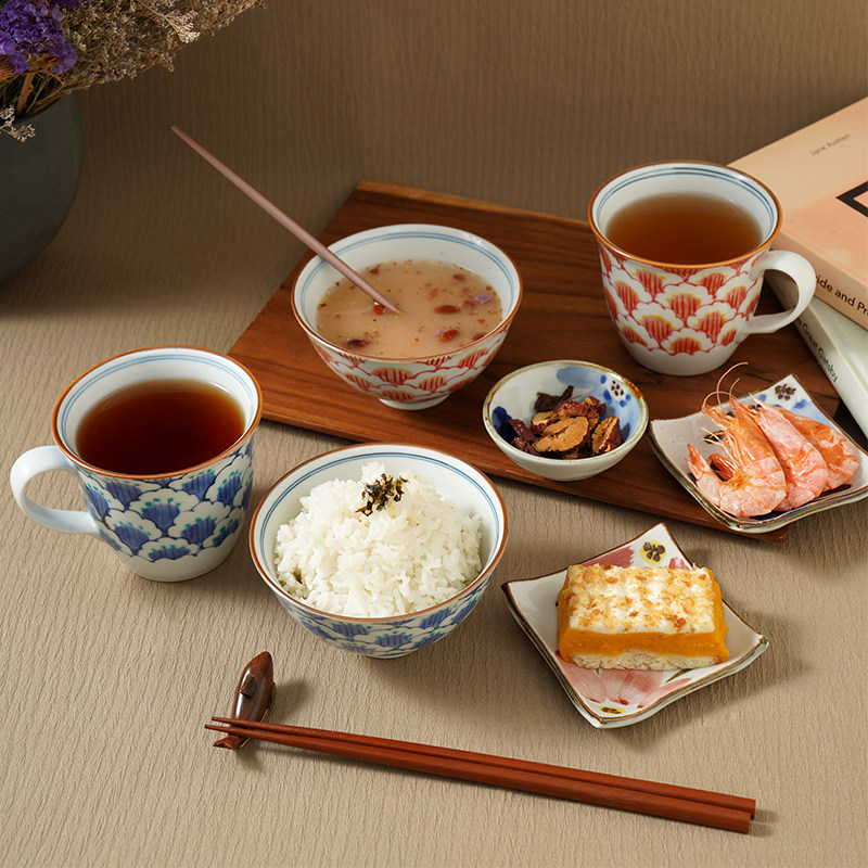 波佐见烧日本陶瓷手绘马克杯饭碗