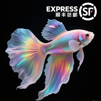顺丰泰国斗鱼大尾巴半月公粉白超美斗鱼小型热带观赏鱼好养耐活鱼