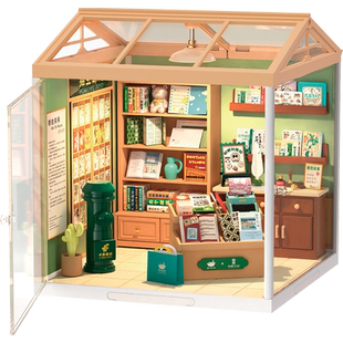 猫空邮局超级世界diy小屋立体拼图拼搭房子微缩模型玩具屋积木