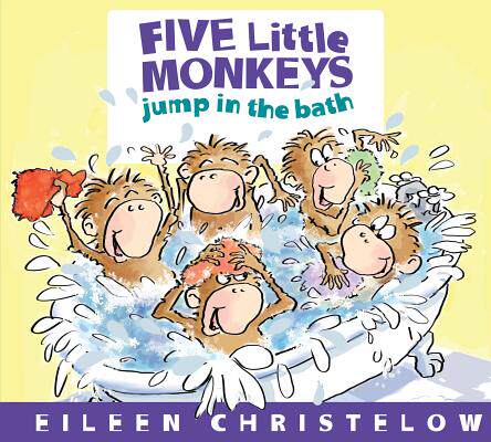 现货 Five Little Monkeys jump in the bath 英文原版 五只小猴子在浴缸里跳 儿童读物