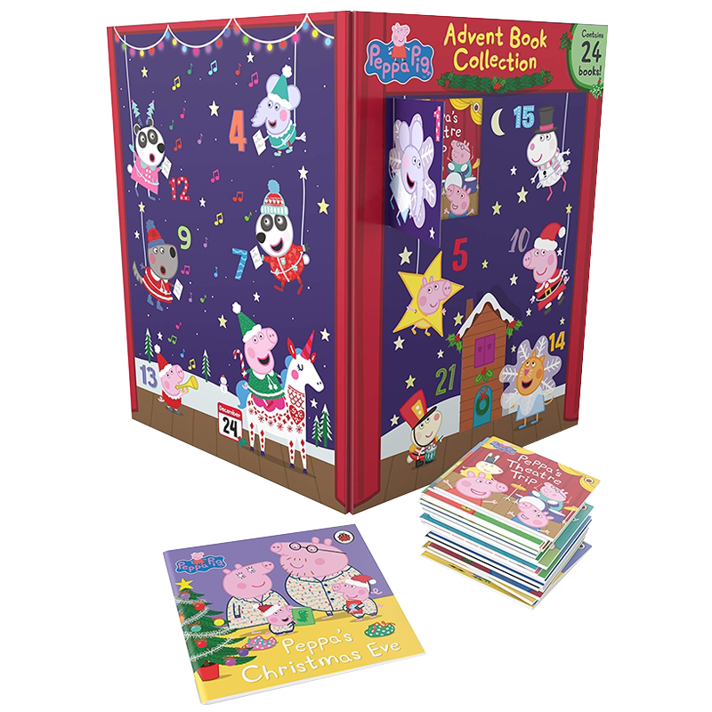 现货 小猪佩奇 2021圣诞节礼物 24本节日绘本 英文原版 Peppa Pig 2021 Advent Book Collection 儿童精装启蒙故事书 英语读物