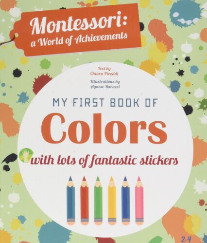 蒙特梭利教育理念 宝宝的**本色彩认知书 英文原版 Montessori My first Book of Colors 幼儿色彩认知启蒙绘本 带粘纸