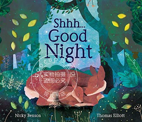 现货 嘘...晚安 儿童纸板书 精美镂空插图绘本 英文原版 Shhh... Good Night 亲子睡前故事阅读 幼儿英语启蒙读物 进口图书