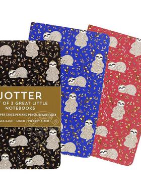 树懒笔记本套装 日记本 文创周边 Peter Pauper Press 英文原版  Sloths Jotter Notebooks