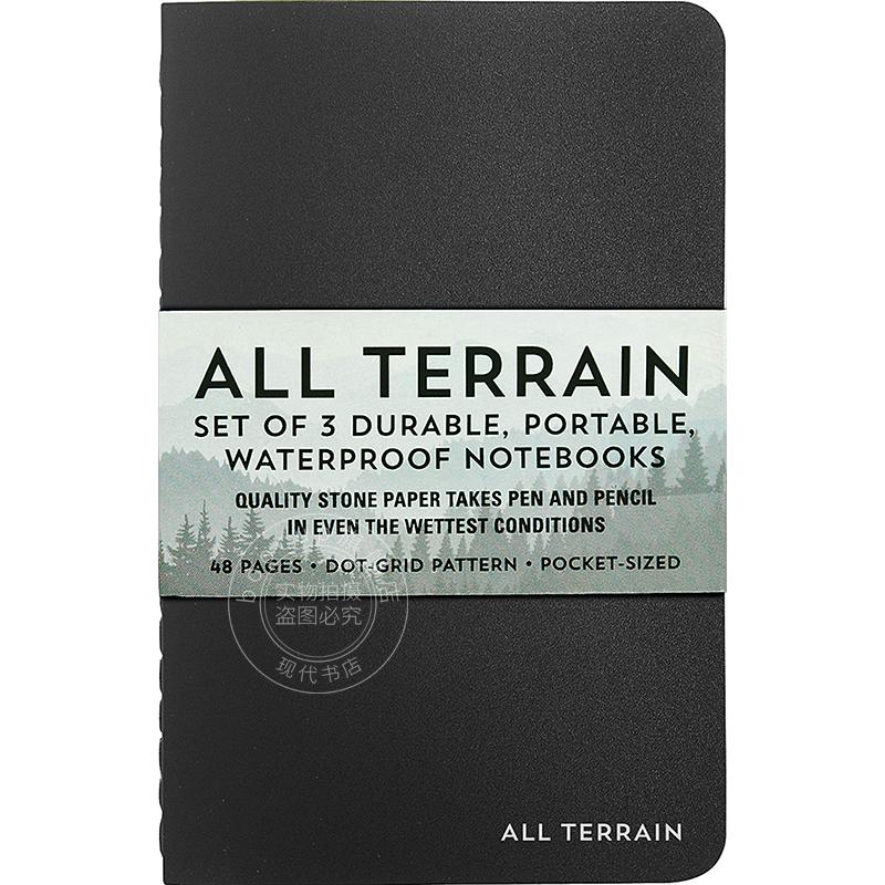 全地形防水笔记本套装 文创周边 Peter Pauper Press 英文原版  All Terrain Waterproof Notebooks
