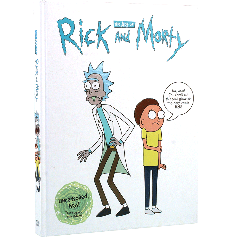 现货 瑞克和莫蒂动画设定集 英文原版 The Art of Rick and Morty 封面带荧光暗纹 搞笑动画 脑洞大开 科幻动画 精装大开本 中图