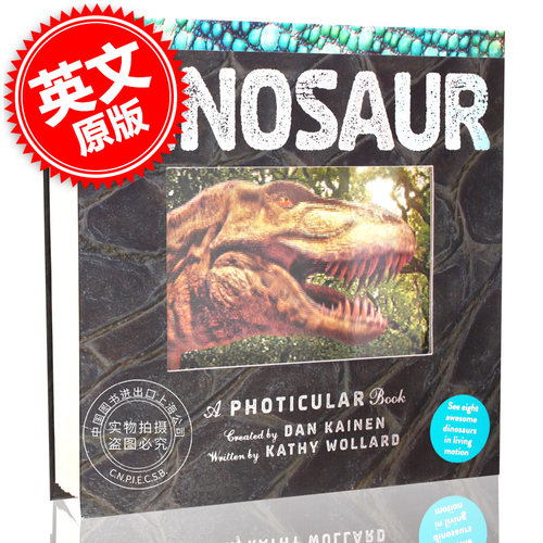 现货 恐龙 3D立体 会动的书 英文原版 Dinosaur: A Photicular Book 光与影视觉儿童书 光与影视觉系列 3D立体会动的书 精装