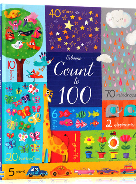 现货 Count to 100 Usborne出版 数字认知 启蒙早教 亲子互动绘本