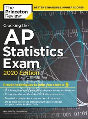 现货 2020年新版美国大学预科课程 破解AP统计学 英文原版 Cracking the AP Statistics Exam 2020 Edition