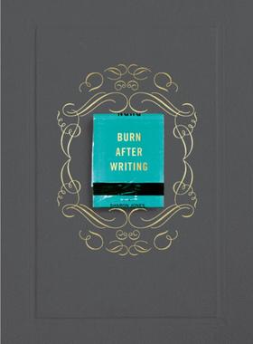 现货 写完即焚英文原版Burn After Writing灰色版Sharon Jones个人互动日记