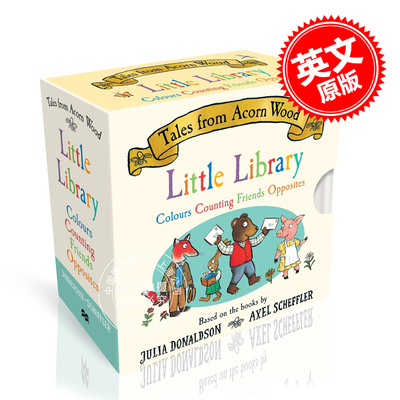 现货 橡树林的小图书馆 儿童纸板书绘本 4册盒装 英文原版 Tales from Acorn Wood Little Library 亲子阅读 0-4岁幼儿启蒙读物