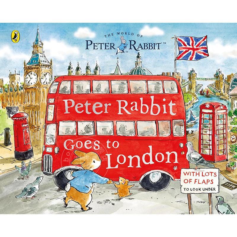 现货 彼得兔去伦敦 儿童绘本故事翻翻书 英文原版 Peter Rabbit: Peter Rabbit Goes to London: A lift-the-flap storybook 2-5岁