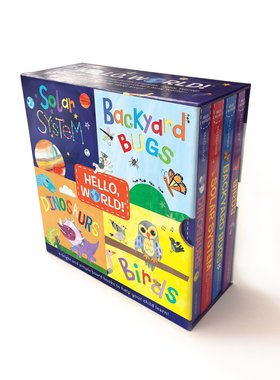 现货 Hello, World! Boxed Set: Solar System; Dinosaurs; Backyard Birds; Bugs Board book 英文原版 你好世界纸板书套装