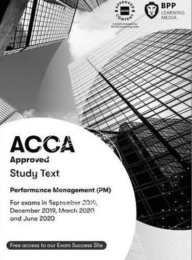 现货 ACCA考试 新版 绩效管理 教材 英文原版 Performance Management Study Text 对应F5 2019-2020 BPP出版 官方认证