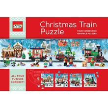 预售 乐高圣诞火车拼图 四个 100 片拼图 儿童拼图拼搭  英文原版 LEGO Christmas Train Puzzle 7岁以上