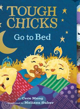 现货 Tough Chicks Go to Bed儿童绘本纸板书 睡前故事 英文原版(Tabbed Touch-And-Feel Board Book) 0-3岁亲子阅读