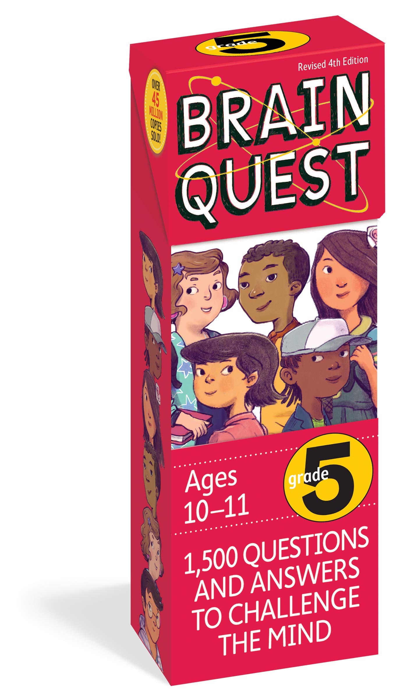 现货 大脑任务 五年级 10-11岁 卡片书 新版 第四版 英文原版 Brain Quest Grade 5 认知智力开发卡片书 美国学前全科练习获奖系列