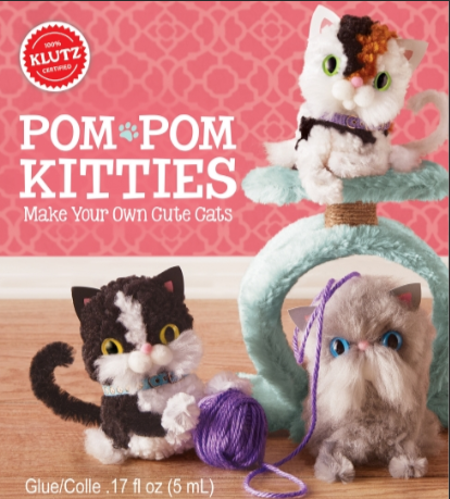 现货 毛线动物编制玩具 游戏儿童益智图书 6-12岁 英文原版 Pom-Pom Kitties: Make Your Own Cute Cats [kluzt]