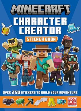 现货 我的世界角色创意贴纸书 游戏周边书 英文原版 Minecraft Character Creator Sticker Book 5-9岁