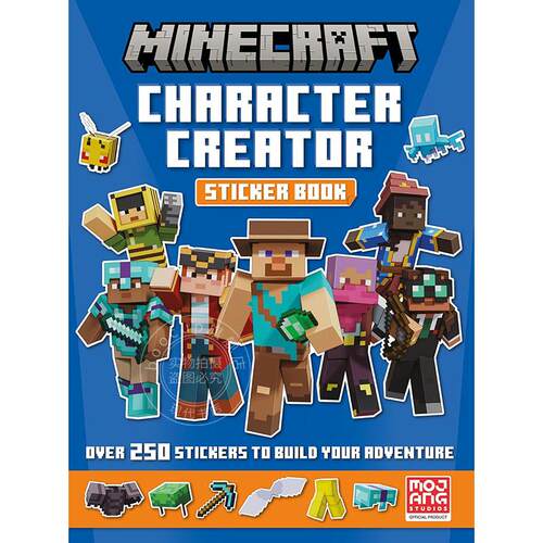 现货 我的世界角色创意贴纸书 游戏周边书 英文原版 Minecraft Character Creator Sticker Book 5-9岁