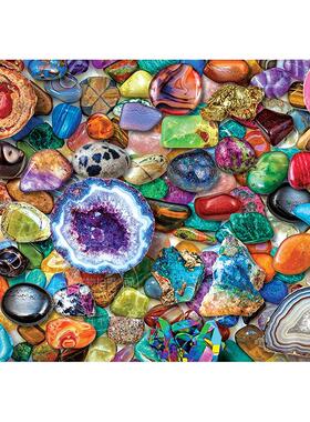水晶和宝石 1000片拼图 文创周边 Peter Pauper Press 英文原版 Crystals and Gemstones 1000 Piece Jigsaw Puzzle