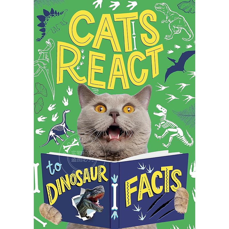 现货 猫咪对恐龙知识的反应 Izzi Howell 科普启蒙 英文原版 Cats React to Dinosaur Facts 8-11岁