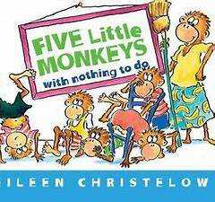 五只小猴子没事干  英文原版绘本 Five Little Monkeys with Nothing to Do 纸板 幼儿童英语启蒙